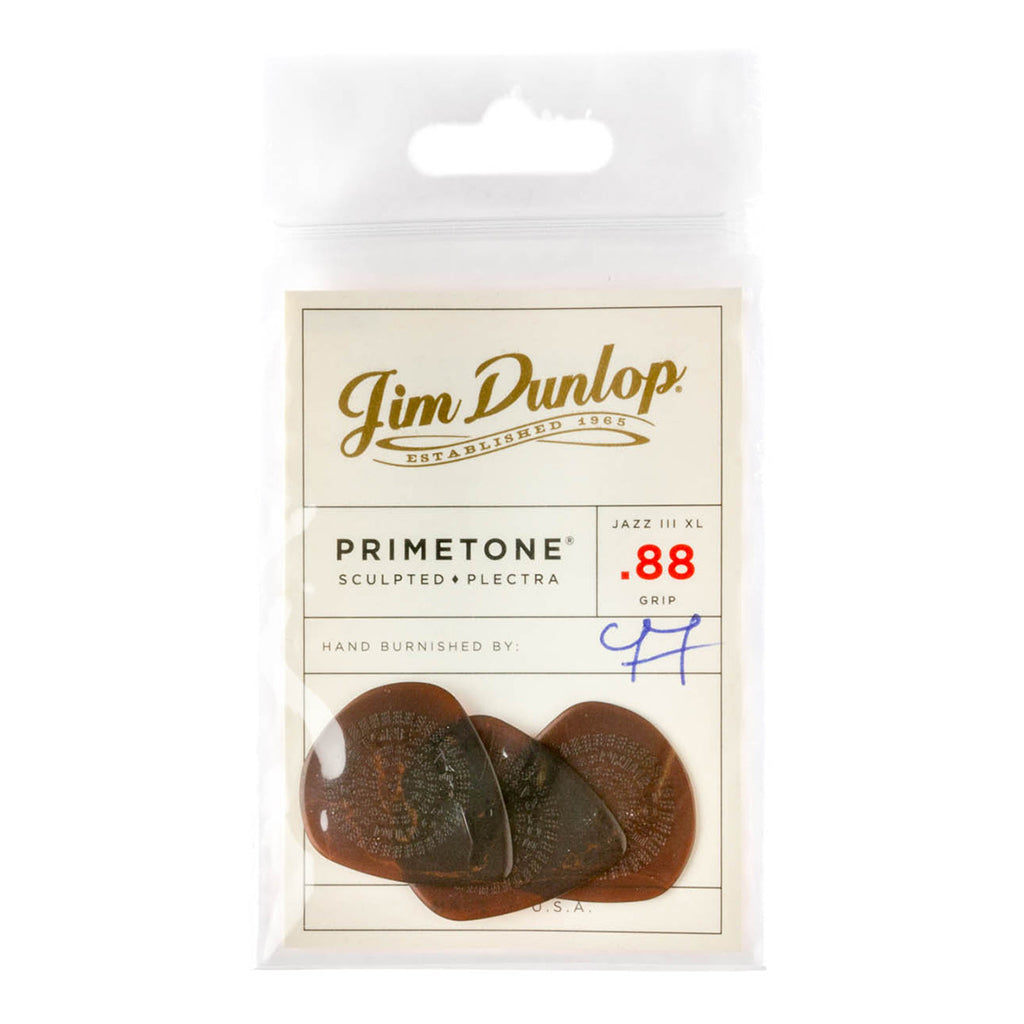 Jim Dunlop Primetone Jazz III XL Grip Pick 0.88mm 3 pack