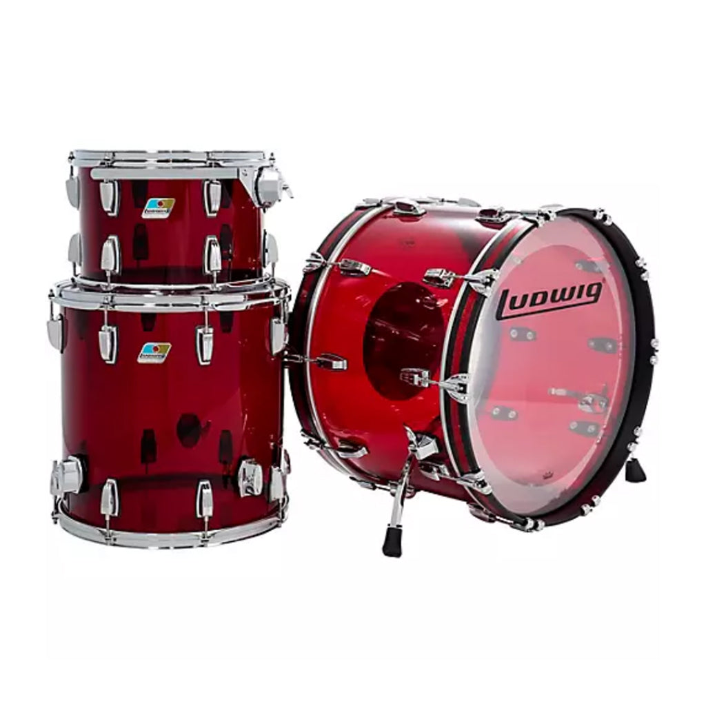 Ludwig Vistalite 50th Anniversary 3 Piece Fab Shell Pack Red Sky Music