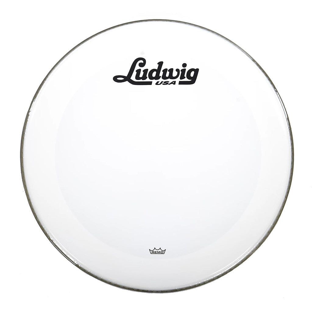 Ludwig - 24&quot; Powerstroke 3 - Smooth White with Script Logo