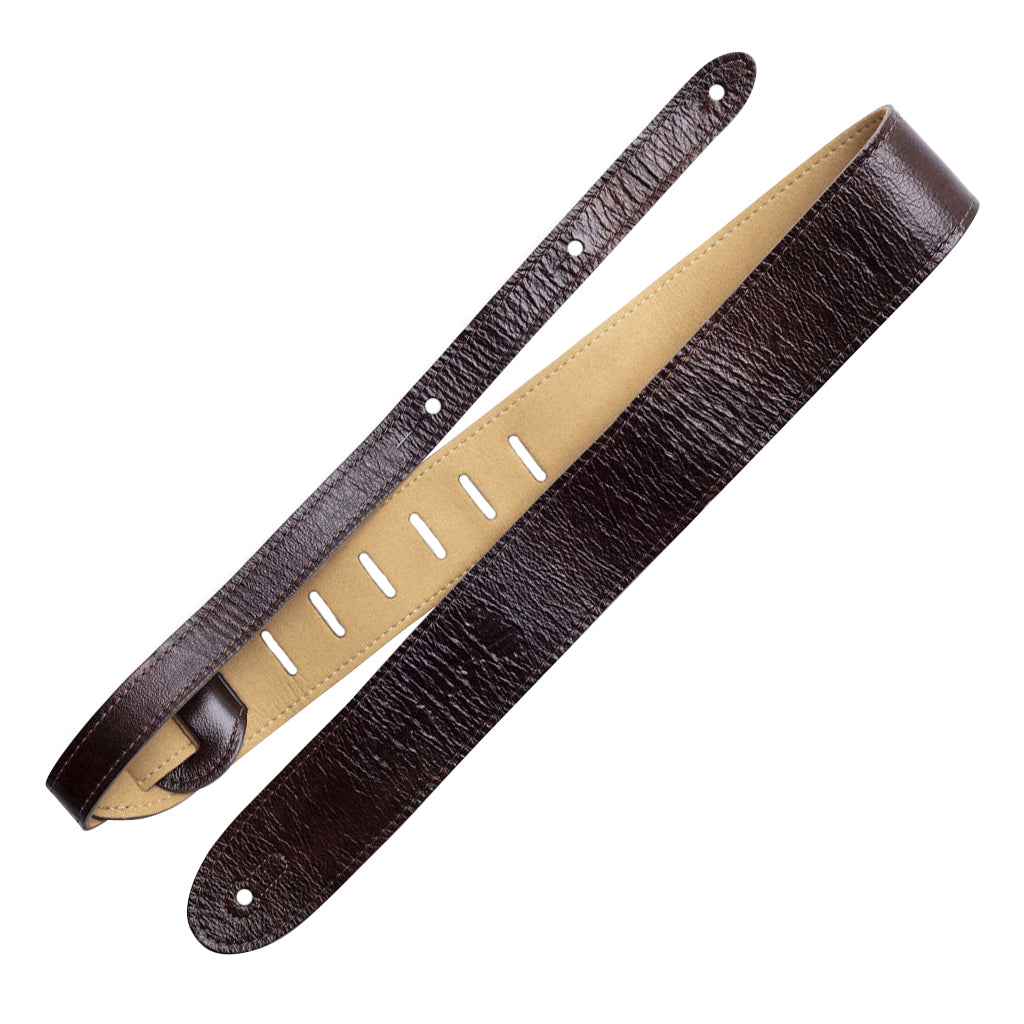 Martin Strap Leather Embossed Logo Dark Brown