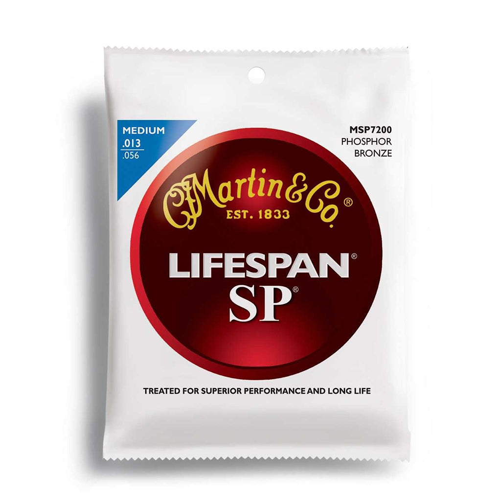 Martin MSP7200 - SP Lifespan 92/8 Phosphor Bronze Medium 13-56 Guitar Strings