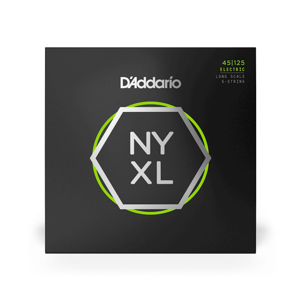 D'Addario - NYXL45125 - Nickel Wound Bass Guitar Strings, 5-String Lt Top / Med Btm, 45-125, Long Scale