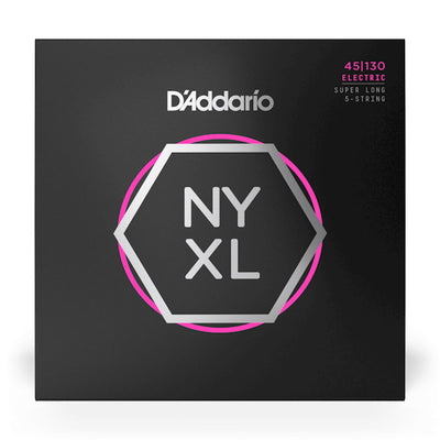 D'Addario - NYXL45130SL 45-130 Regular Light Super Long Scale 5-String Bass Strings