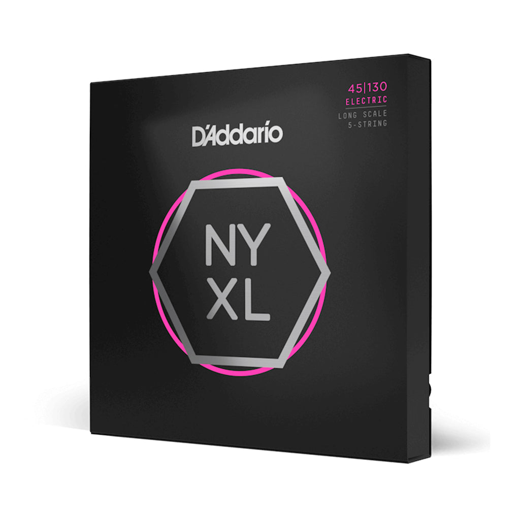 D'Addario - NYXL45130 - Nickel Wound Bass Guitar Strings, 5-string Regular Light, 45-130, Long Scale