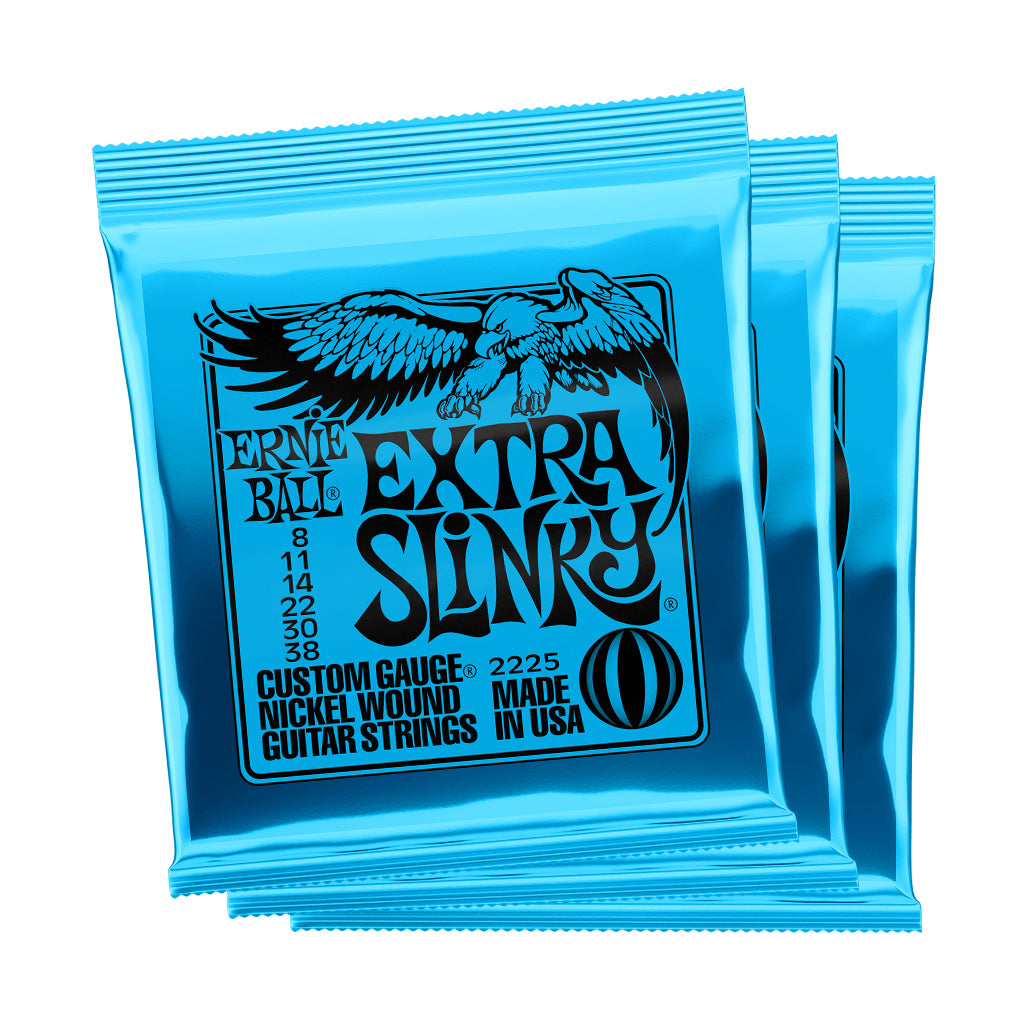 Ernie Ball Extra Slinky Nickel Wound 8 38 Electric Guitar Strings 3 Pack