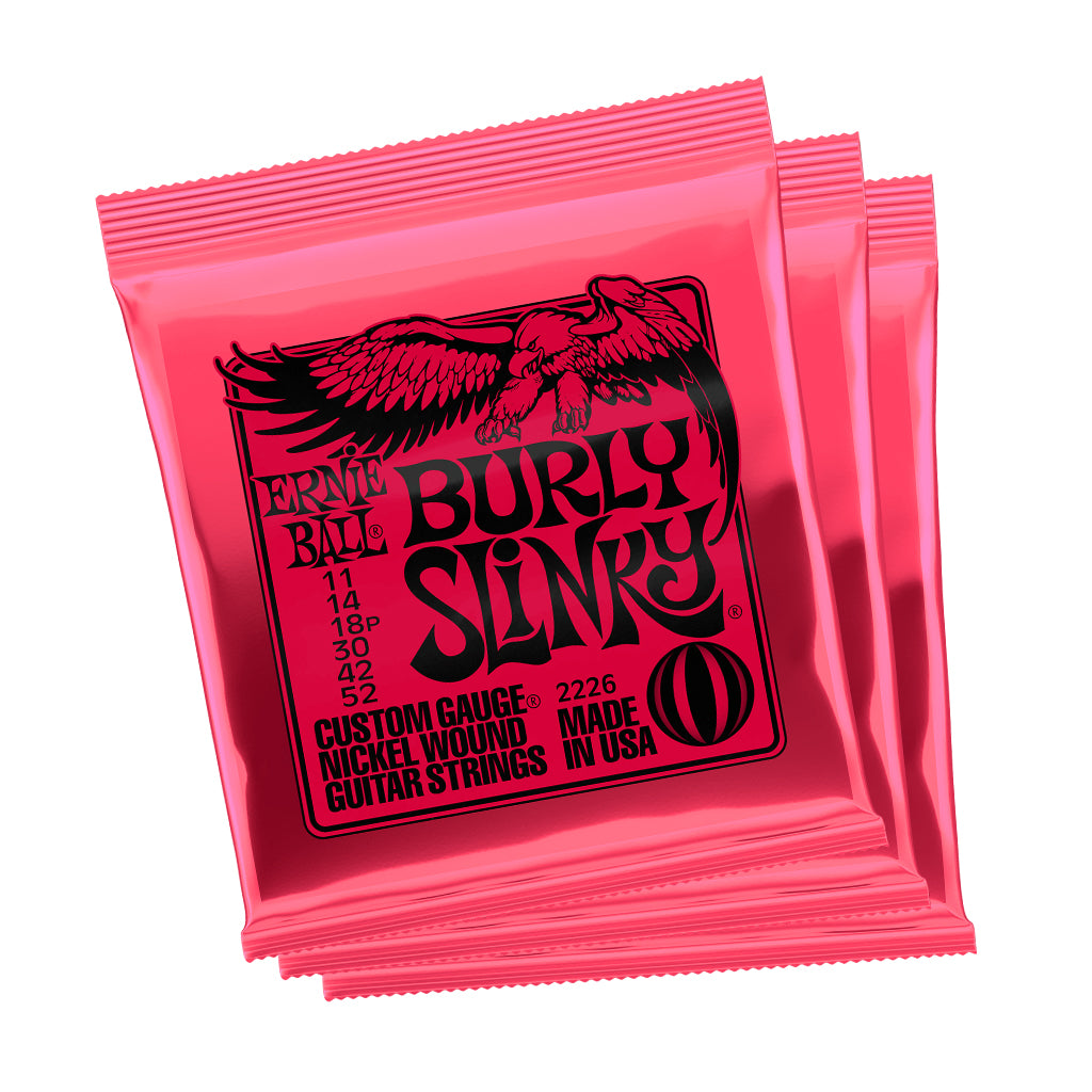 Ernie Ball - Burly Slinky Nickel Wound Electric Guitar Strings - 3-Pack 11-52
