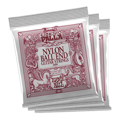 Ernie Ball Ernesto Palla Black and Gold Ball End Nylon Classical Guitar Strings 3 Pack