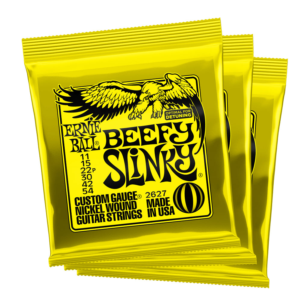 Ernie Ball - Beefy Slinky Nickel Wound Electric Guitar Strings - 3-Pack 11-54