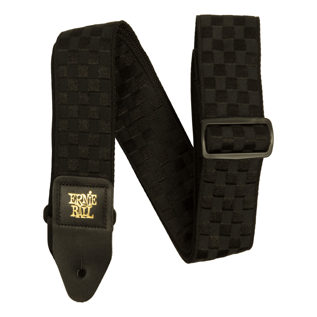 Ernie Ball - Black Checkers - Jacquard Strap