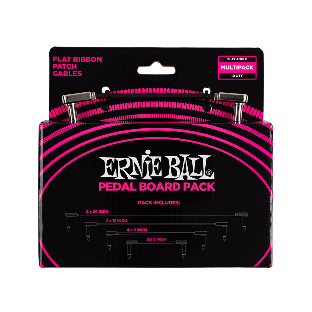 Ernie Ball E6224 Multi-Pack Flat Ribbon Patch Cables Pedalboard