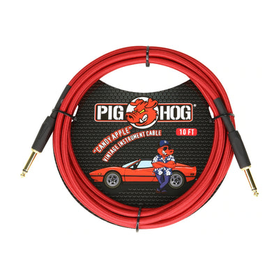 Pig Hog Instrument Cable 10' - Candy Apple Red