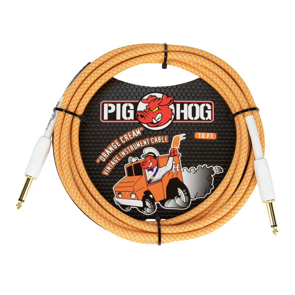 Pig Hog Instrument Cable 10&#39; Orange Cream