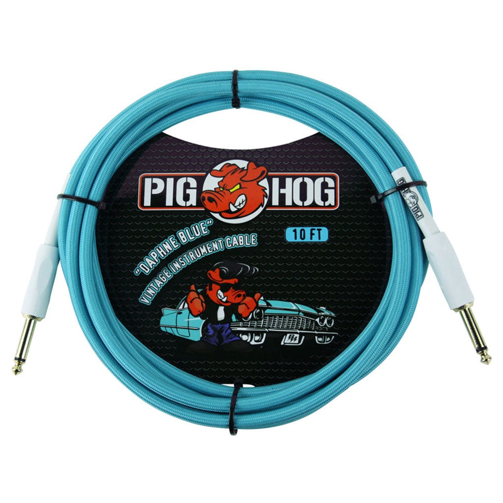 Pig Hog Instrument Cable 10' - Daphne Blue