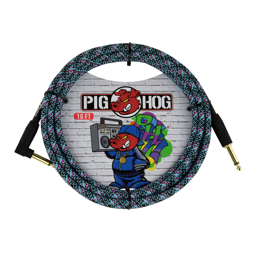 Pig Hog Graffiti Blue Instrument Cable 10ft RA