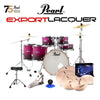 Pearl - Export Lacquer EXL 22" Fusion Plus Kit - Package with Zildjian Cymbals (I Series) & Hardware (Free 14" Floor Tom) - Raspberry Sunset