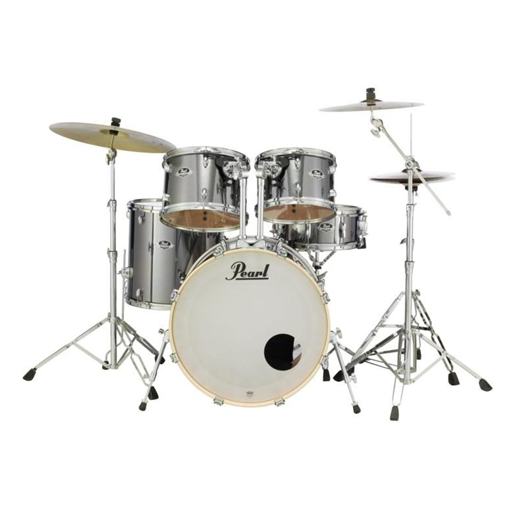 Pearl Export 22" EXX Fusion Plus Drum Kit Package with Zildjian Cymbals & Hardware - Smokey Chrome-Sky Music