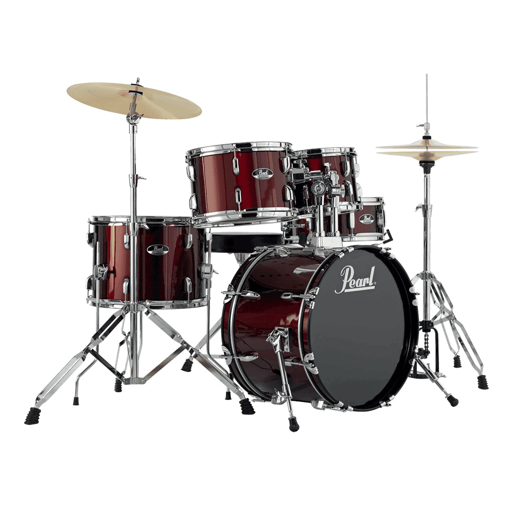 Pearl Roadshow Junior 5-Piece Drum Kit Pack with Hardware &amp; Cymbals - Wine Red-Sky Music