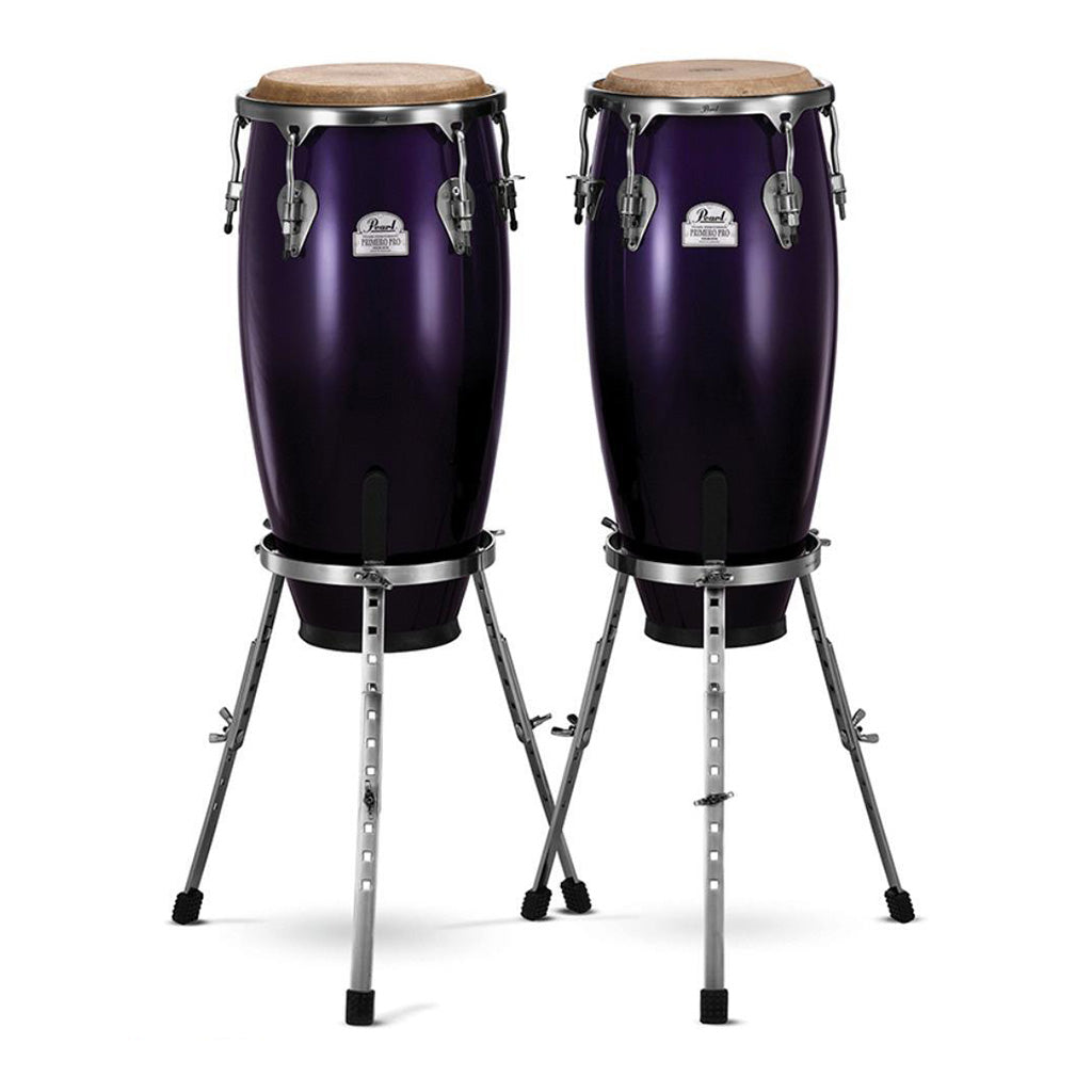 Pearl - Primero Pro Series - Wood Conga Set 10&quot;+ 11&quot; w/ Stands - Midnight Fade