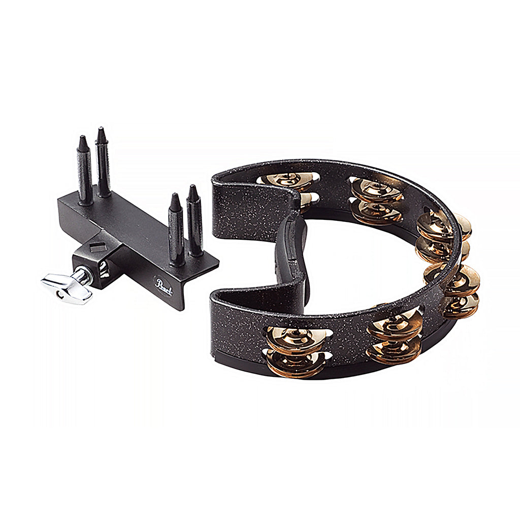 Pearl Quick Draw Tambourine Gold Jingles with Quickmount Holder - X Model