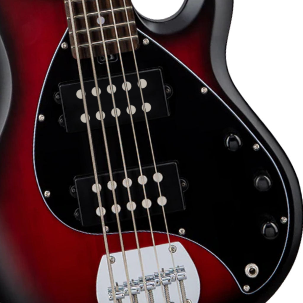 Sterling Ray 5 HH Ruby Red Burst Rosewood Fretboard