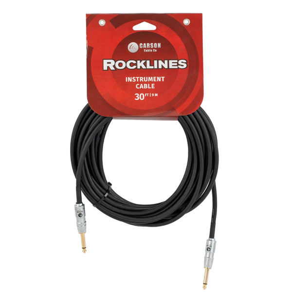 Carson Rocklines 30ft Noiseless Instrument Cable Black