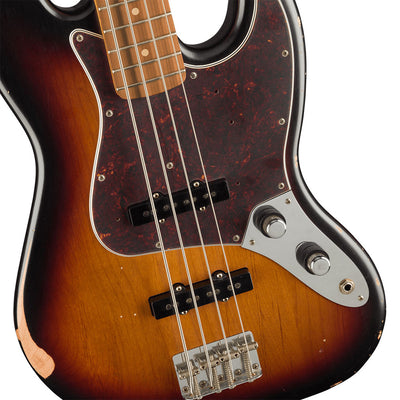 Fender 60th Anniversary Road Worn 60's Jazz Bass - 3 Tone Sunburst - Pau Ferro