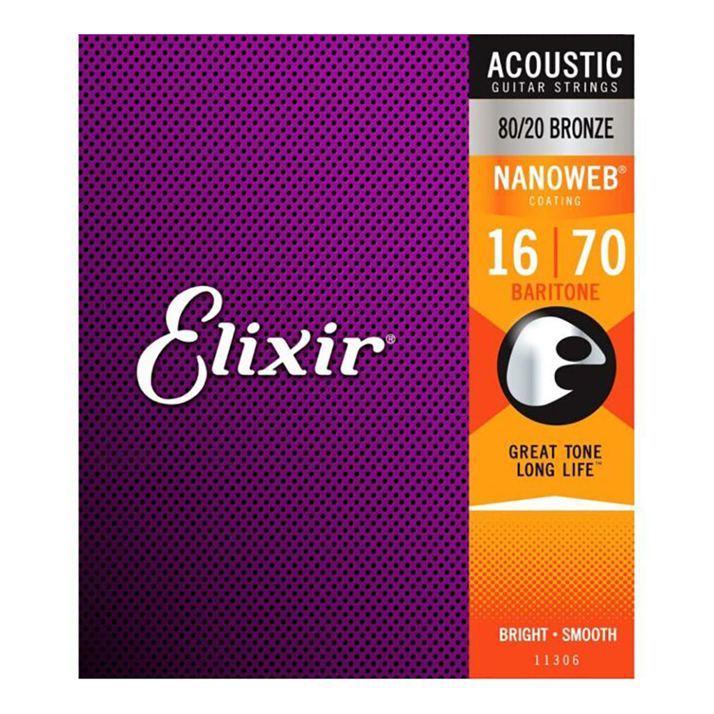 Elixir 11306 - Nanoweb 16-70 Baritone Guitar Strings