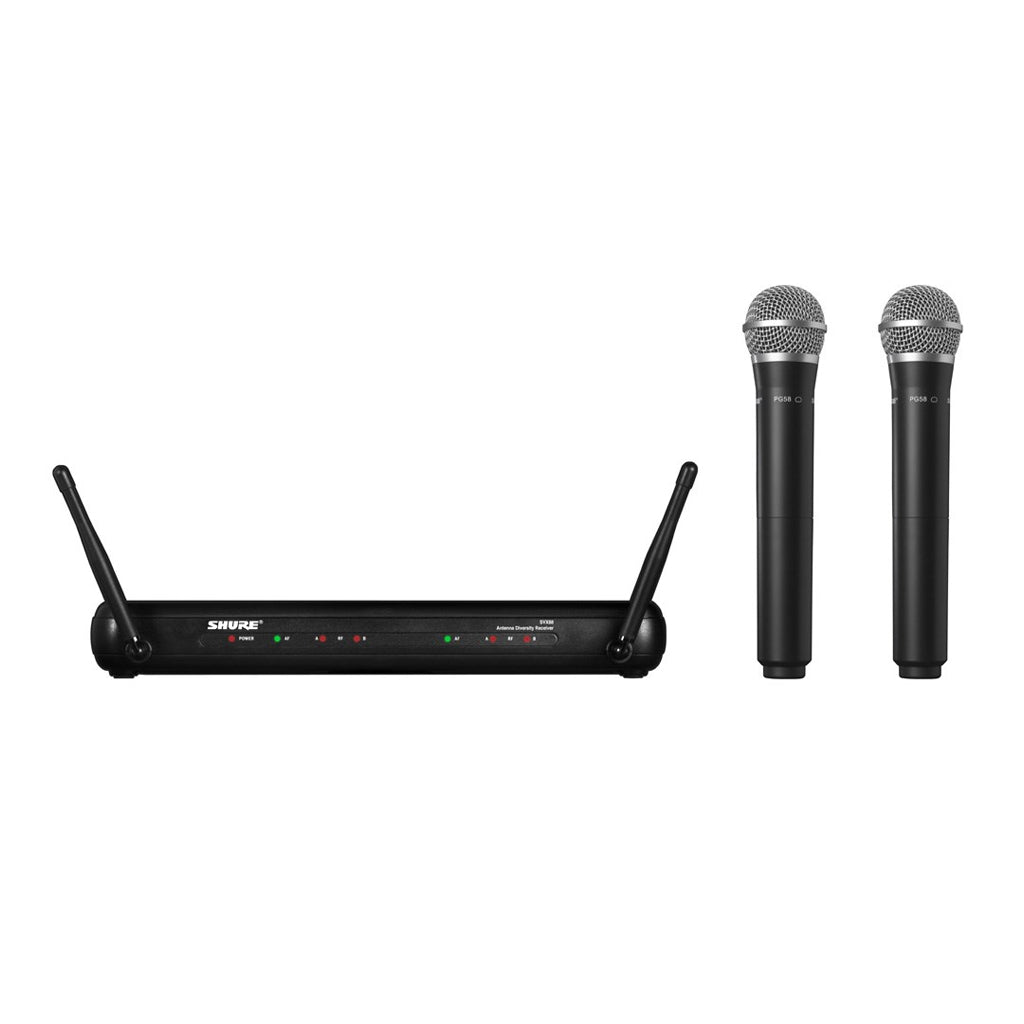 Shure SVX288 PG58 Dual Wireless Mic System