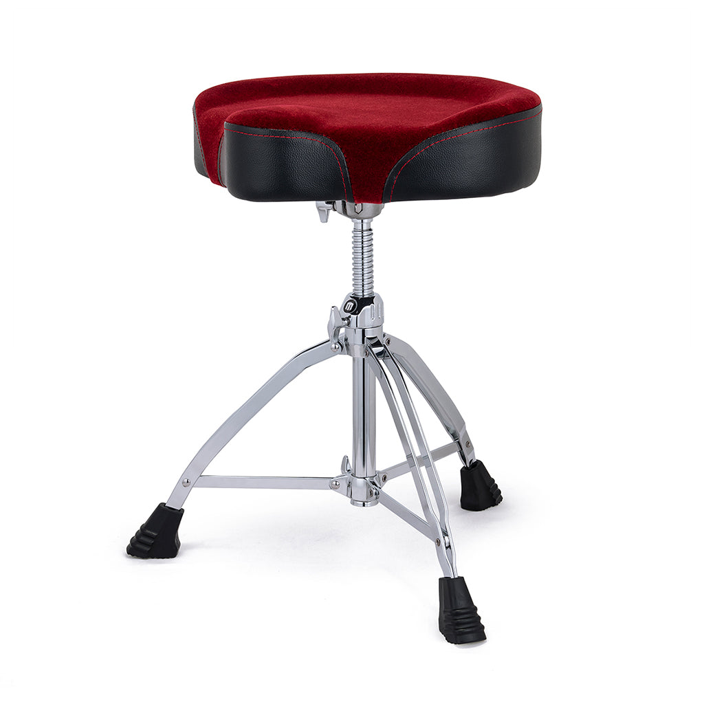 Mapex - Drum Throne Saddle 17" 4" - Thick Double Braced with Red Cloth Top