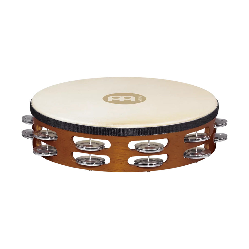 Meinl - Wood Tambourine With 2 Rows Aluminium Jingles- African Brown