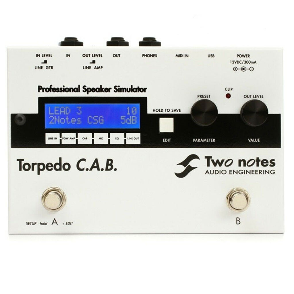 Two Notes - Torpedo C.A.B. Speaker Cabinet Simulator, Stompbox Style