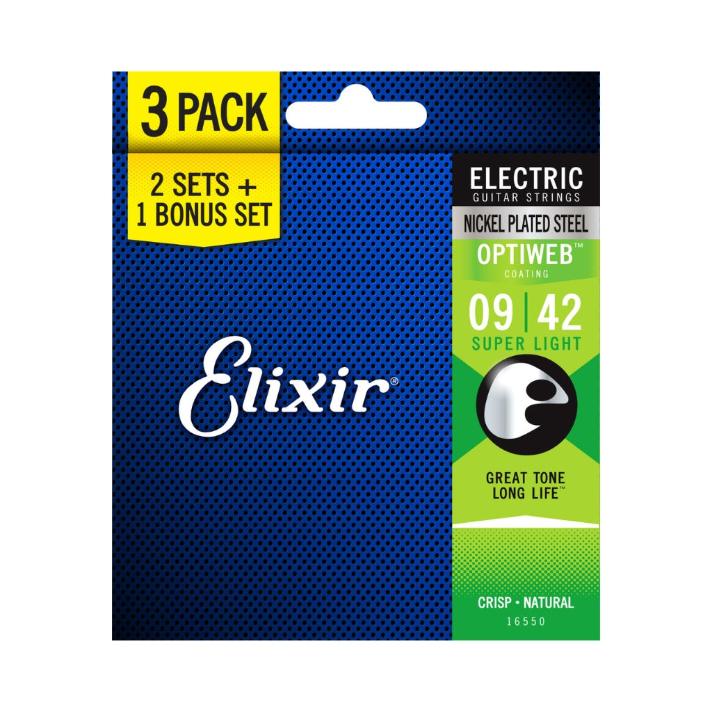 Elixir Optiweb Electric 9-42 Super Light - 3 Pack-Sky Music