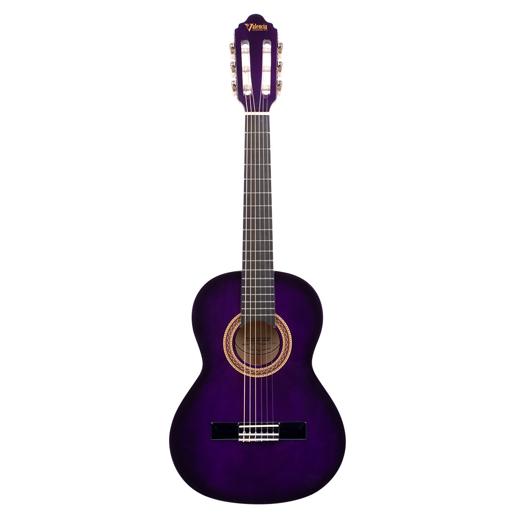 Valencia - VC102PPS 1/2 Size Classical Guitar – Purple Sunburst